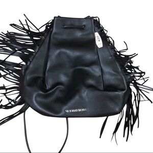 Victoria’s Secret Black Fringe Backpack ✨ Boho Festival Vibes